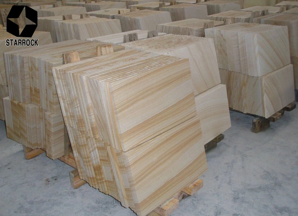 Hot Sale China Exterior Wall Cladding Natural Wooden Vein Yellow Sandstone