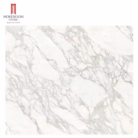 대형 3200*1600 Calacatta 시리즈 흰색/금색/회색 대리석 모양 도자기 바닥 타일 소결석