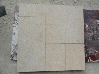 프렌치 패턴 바닥 포장 재료 유럽 클래식 유형 베이지 석회암 연마 또는 Bushhammered